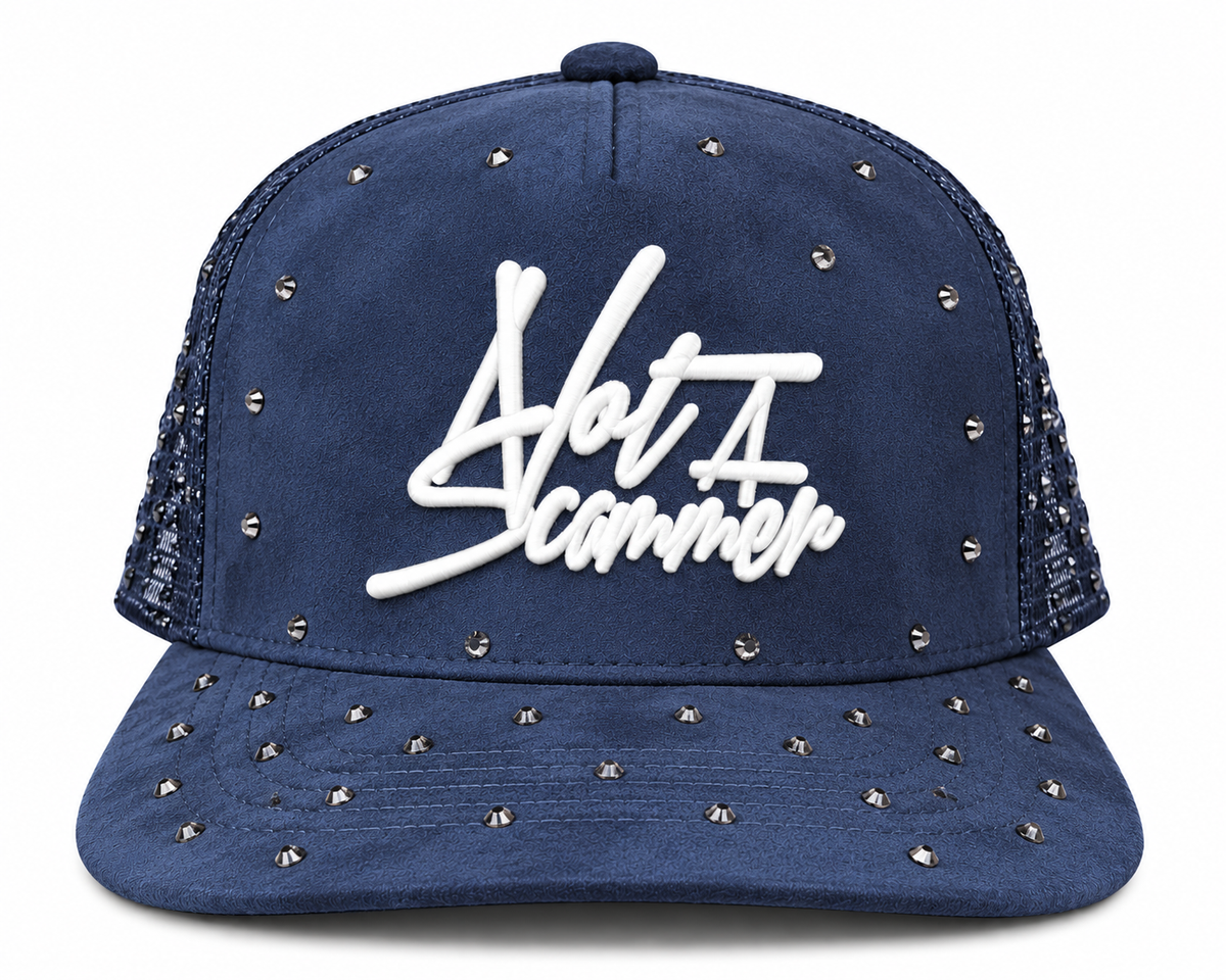 Rhinestone Navy Blue N.A.S. Hat