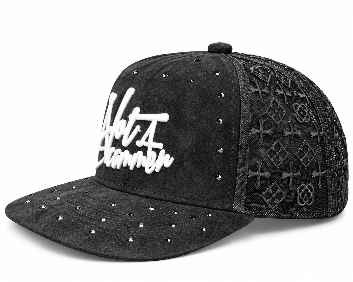 Rhinestone Black N.A.S. Hat
