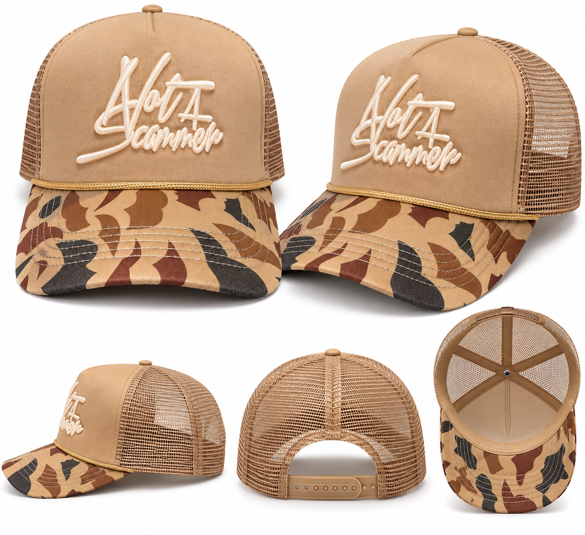 Cream Camo N.A.S. Trucker Hat