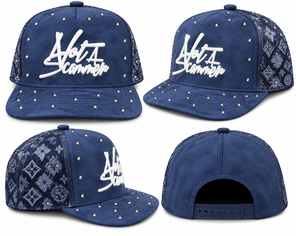 Rhinestone Navy Blue N.A.S. Hat