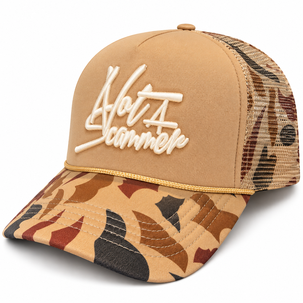 Cream Camo N.A.S. Trucker Hat